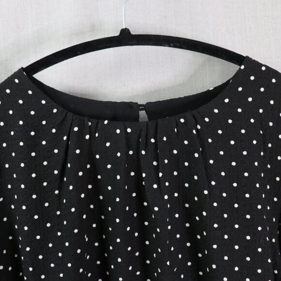 Draper James Polka Dot Ruffle Dress Women’s XXL Black White Long Sleeve Tiered - Picture 7 of 16